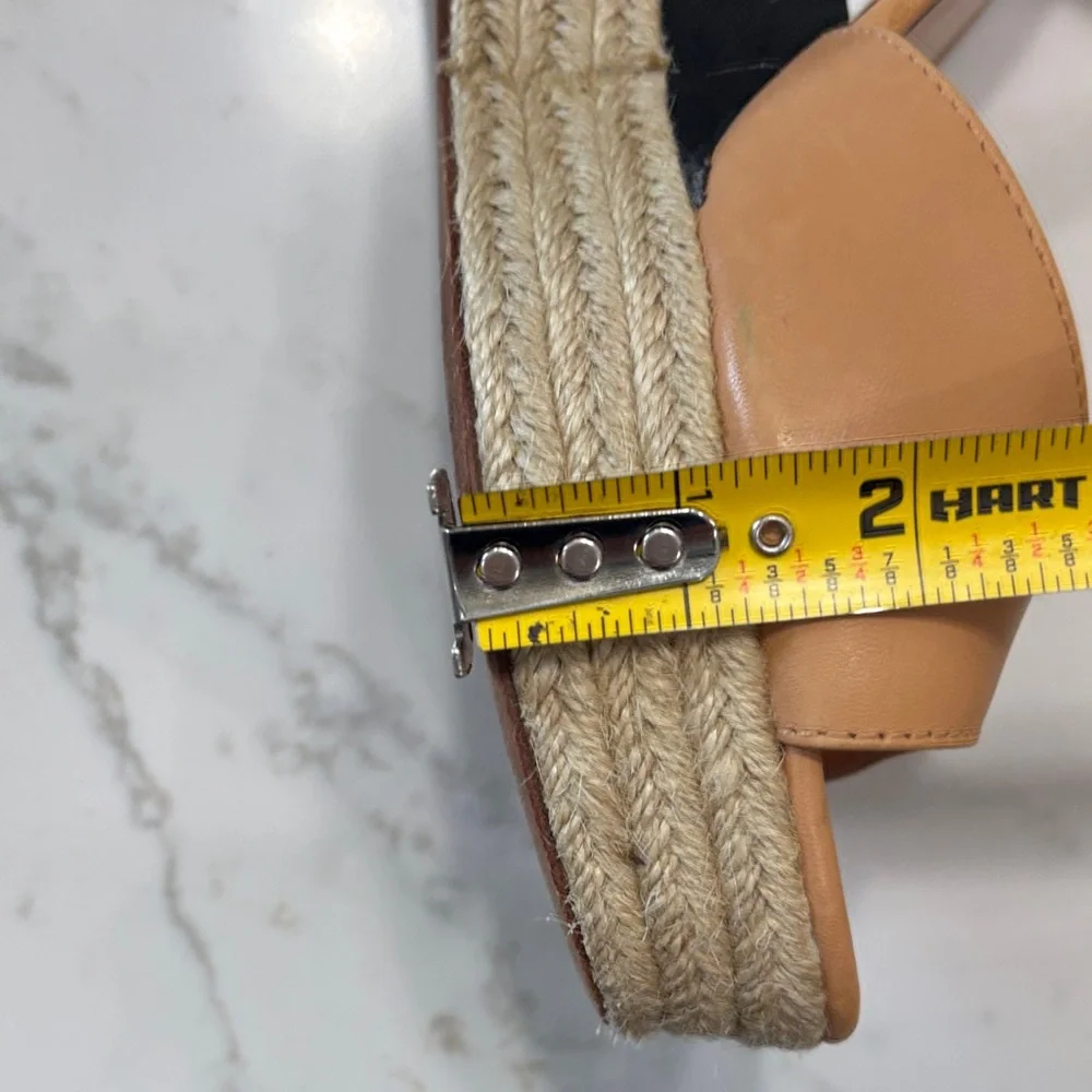 kate spade tan and black striped espadrille wedge sandals